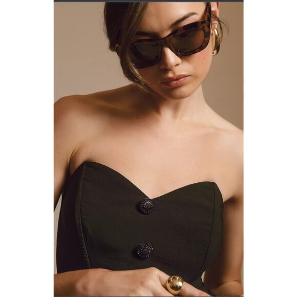 Eva Franco Strapless Peplum Dress - New Size 8 - Picture 4 of 5